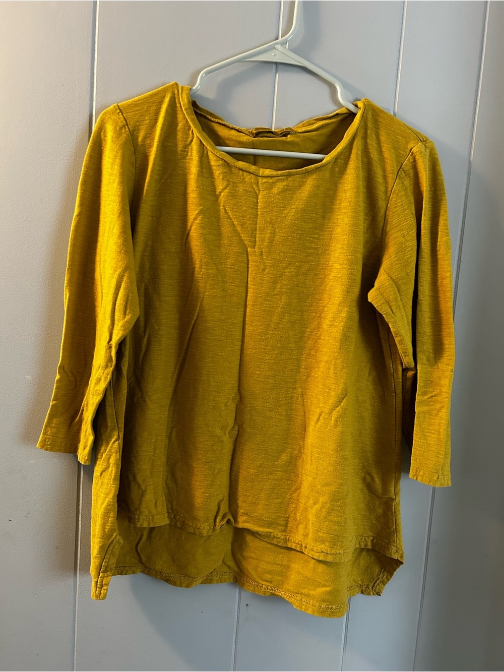 100% linen Cutloose Yellow Long-Sleeve Tunic Top